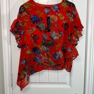 Catherine Malandrino Colorful Floral Blouse Size Small
